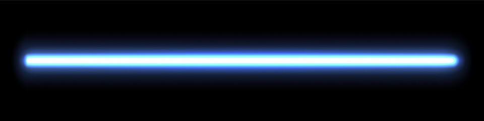 neon glow stick. blue laser ray. fluorescent light ray.