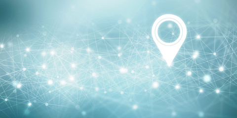 Aufkleber - 2d rendering Red map pointer 
