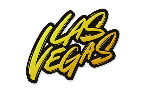 Las Vegas brush vector lettering design element