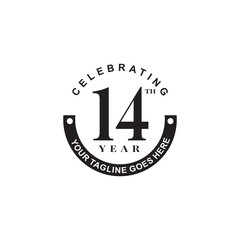 Wall Mural - 14th year anniversary emblem logo design template