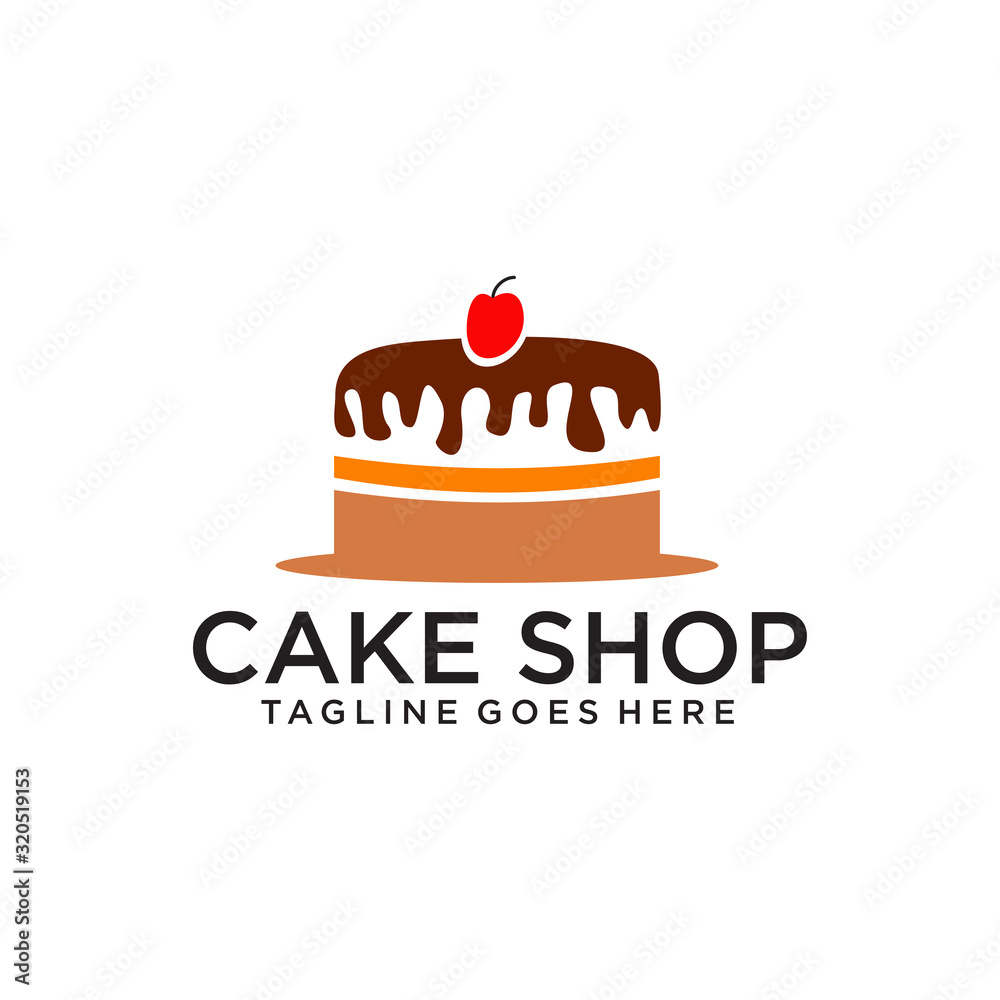 Cake bakery shop logo design vector template Stock Vector | Adobe Stock