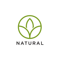 Wall Mural - Nature leaf icon logo design vector template