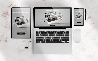Wall Mural - responsive web design on devices