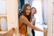© pikselstock - Young female tourists staying in youth hostel