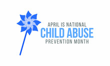 Vector Illustration On The Theme Of National Child Abuse Prevention And Awareness Month Of April.