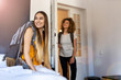 © pikselstock - Young female tourists staying in youth hostel