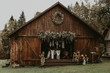 a wedding in a wooden barn