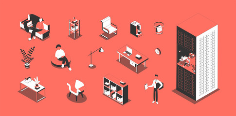 Wall Mural - Office Isometric Set