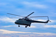 Military helicopter flying