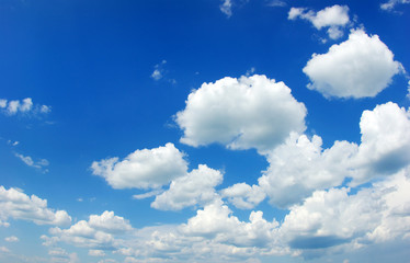 Wall Mural - Blue sky background with tiny clouds