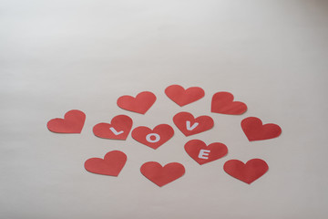 Red heart shaped paper decoration for Valentine's day