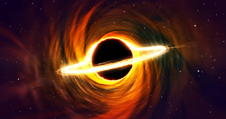 Wall Mural - Black hole in galaxy center (space)