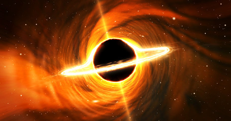 Wall Mural - Black hole in galaxy center (space)