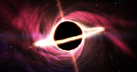 Wall Mural - Black hole in galaxy center (space)