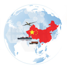  China as  economic dispute over import and exports or economic World trade war