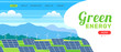 © tarikdiz - alternative green energy banner with solar panels and wind turbines