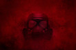 gas mask in a red colour mood