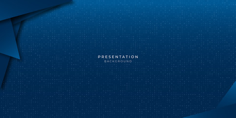 Blue dot pattern triangle abstract background with modern and futuristic corporate concept for presentation design