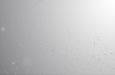 Poster - Abstract polygonal background with connected lines and dots. Minimalistic geometric pattern. Molecule structure and communication.
