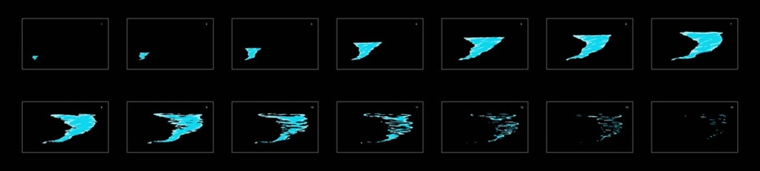 Wall Mural - Tornado water effect. Tornado effect frame by frame animation sprite sheet. classic animation for game development, motion graphic or mobile games.