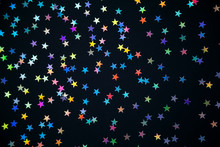 Colorful Stars On A Black Background