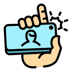 Poster - Selfie icon. Outline selfie vector icon for web design isolated on white background