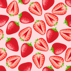 red strawberry seamless pattern. texture for fabric, wrapping, wallpaper. decorative print.