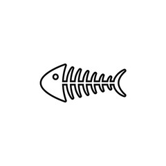 Canvas Print - Fish bone outline icon. Clipart image isolated on white background