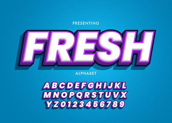 Poster - bold 3d style font design, letters and numbers. modern look custom typography or text effect for gam