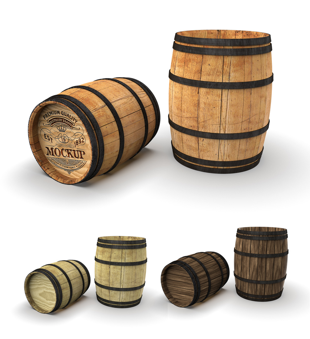 Download Wooden Barrel Mockup Stock Template Adobe Stock