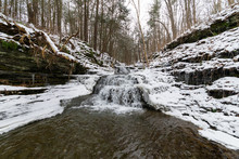 Waterfall In Winter