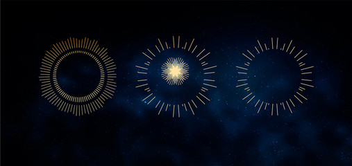 Wall Mural - occult symbols isolated on dark sky background. magic vector elements