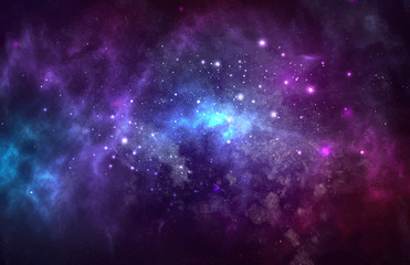 Wall Mural - vector cosmic illustration. beautiful colorful space background. watercolor cosmos