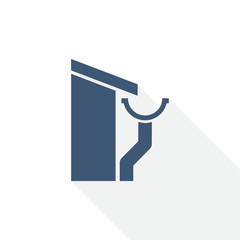 Poster - Roof and gutter vector icon, guttering home flat design illustration