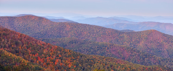 Wall Mural - Scenic view of the Blue Ridge and distant Allegheny mountains from the Blue Ridge Parkway south of Lexington, Virginia