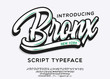 Bronx. New York City print. Hand made script font. Stylish badge for stickers or prints on clothes.