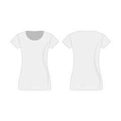 Wall Mural - White lady T-shirt isolated vector