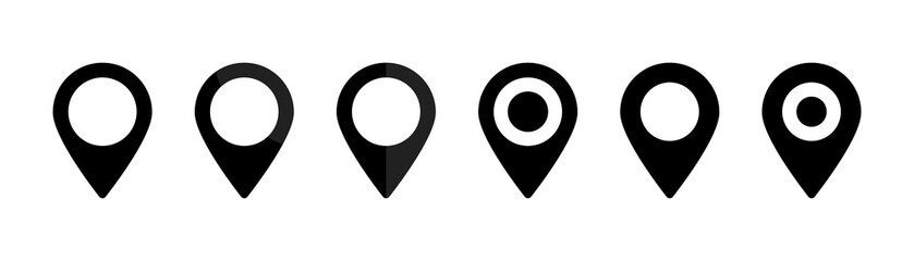 Poster - pointers map vector set of black icons isolated on white background. vector pointers. set of black p