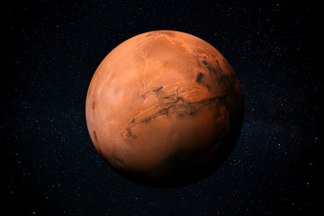 exploration of mars the red planet of the solar system in space. this image elements furnished by na