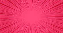Bright Pink Retro Comic Speech Background With Halftone Hearts Effect. Lovely Red Texture With Heart Shapes Shadow And Stripes In Pop Art Style For St. Valentines Day Greeting Cards Design, Banner