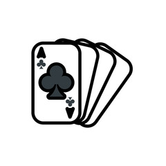 Canvas Print - casino poker cards with clovers