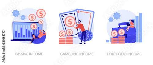 Fotografía Money earning flat icons set