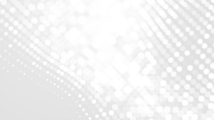 Fototapete - Dot white gray wave light technology texture background. Abstract big data digital concept. 3d rendering.