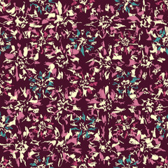 Poster - Seamless abstract ikat pattern with the image of floral ornament.