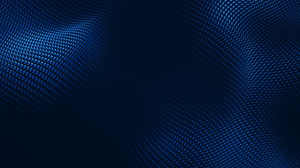 Aufkleber - Dot white blue wave light screen gradient texture background. Abstract  technology big data digital background. 3d rendering.