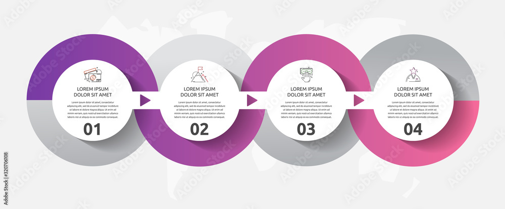 Vector template circle infographics. Business concept with 4 options ...