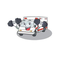 Canvas Print - Sporty Fitness exercise ambulance the using barbells