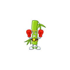 Poster - Happy Face Boxing bamboo stick cartoon character design