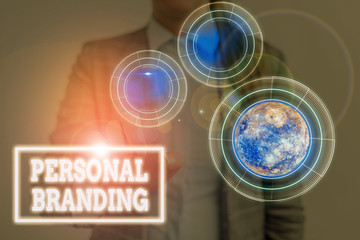 Poster - Conceptual hand writing showing Personal Branding. Concept meaning process of creating a recognizable professional name Elements of this image furnished by NASA