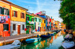 canvas print picture - Colorful houses in Burano island near Venice, Italy.